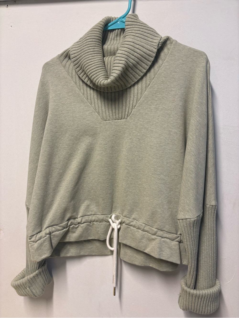 Varley Cream Ribbed Cowl-Neck Sweatshirt - Picture 3 of 3